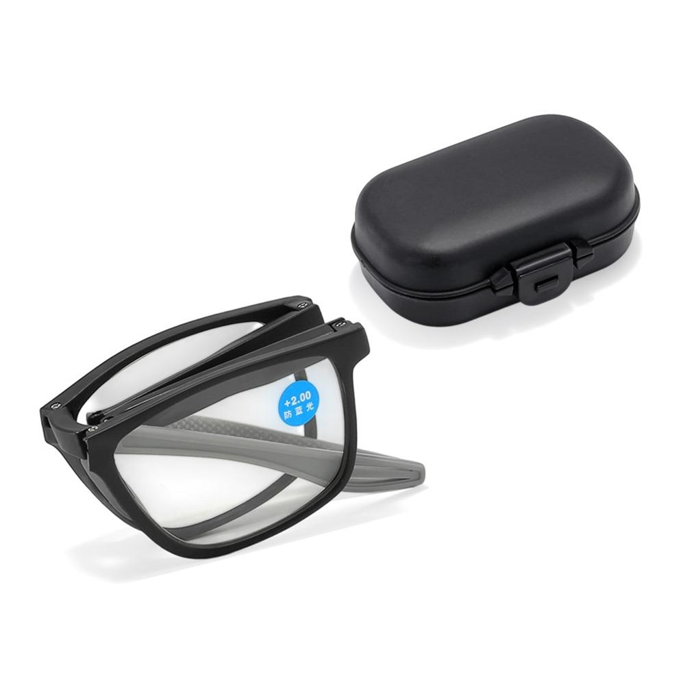 with Case Reader Glasses Portable Hyperopia Glasses Fashion Square Eyeglasses  Men Women