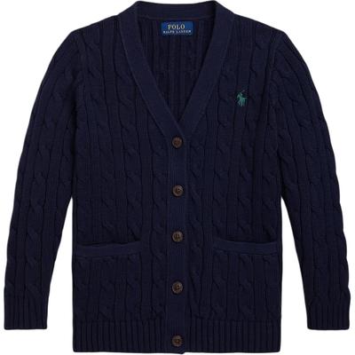 Polo Zopfstrick Baumwolle V-Ausschnitt Strickjacke Kinderpullover 313950765-005