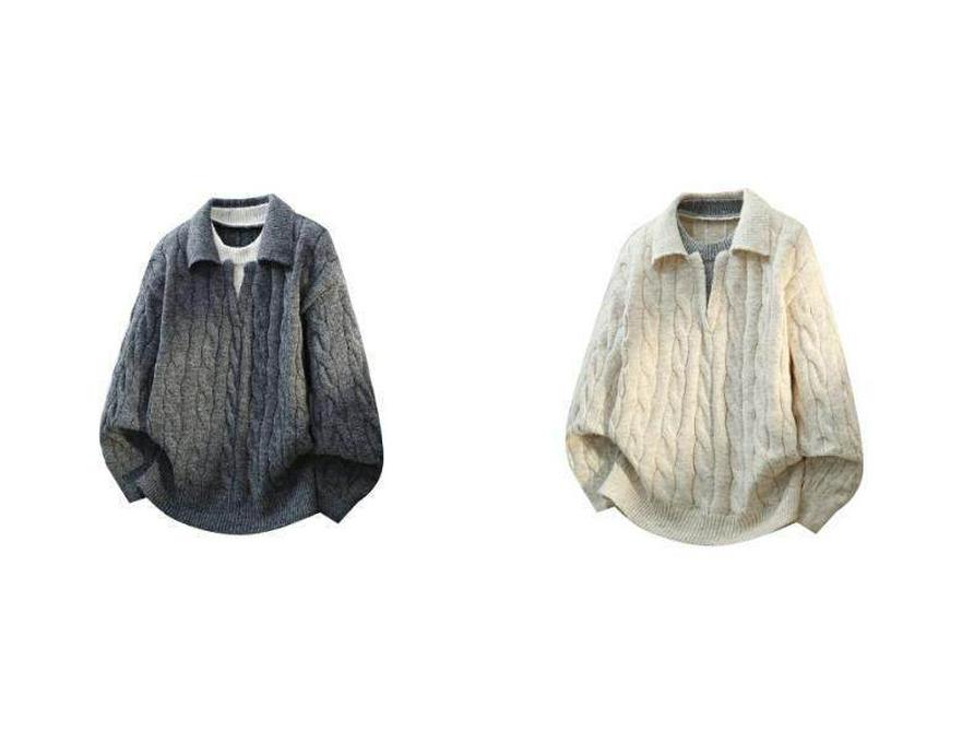 Men's French Retro Cable Knit Sweater - Autumn/Winter Two-Piece, Loose Lapel Style