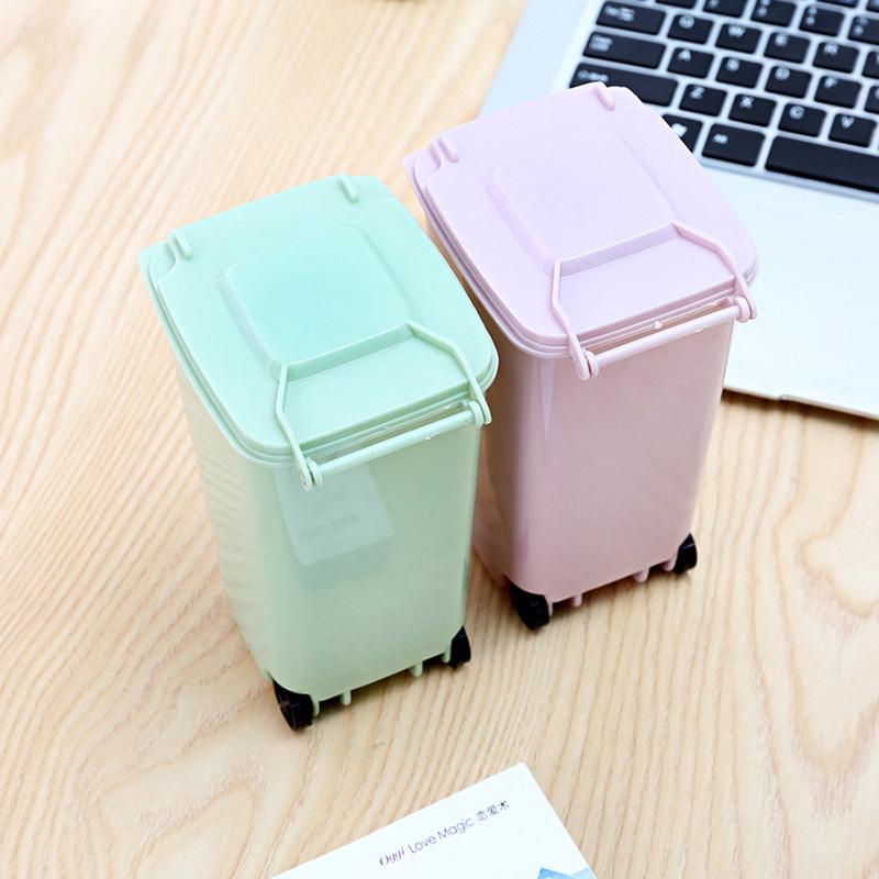 Creative Mini Waste Bins Household Home Office Supplies Mini Trash Can Desktop Plastic Bucket Dustbin Small Organiser