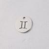 B4838 12mm Zodiac Style Charm 14k Gold Plated Stainless Steel Charm logo Custom Pendant for Jewelry Diy