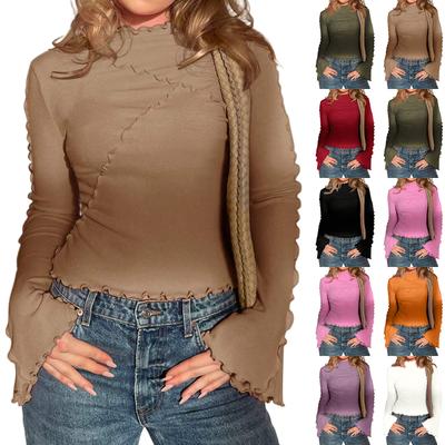 Modischer Damen-Pullover mit halbem Rollkragen und langen Ärmeln