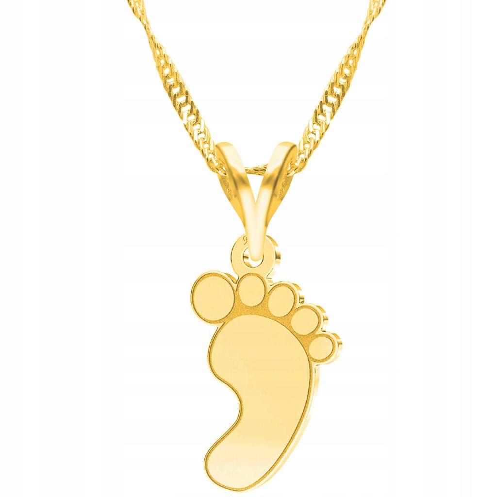 Gold Baby Foot Necklace Children' Foot Boy Silver 925
