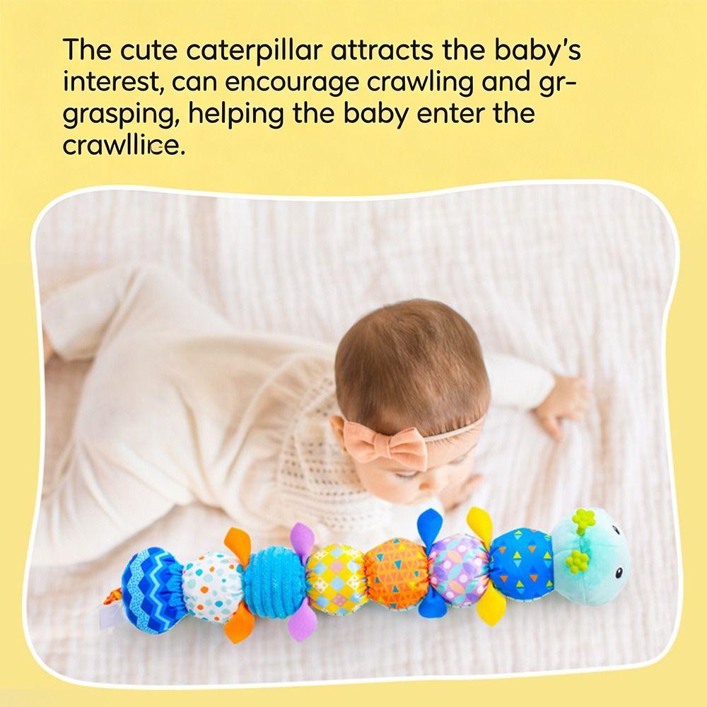 With Crinkle and Rattles Baby Musical Caterpillar Toys for 0-12 Months Infants for Tummy Time