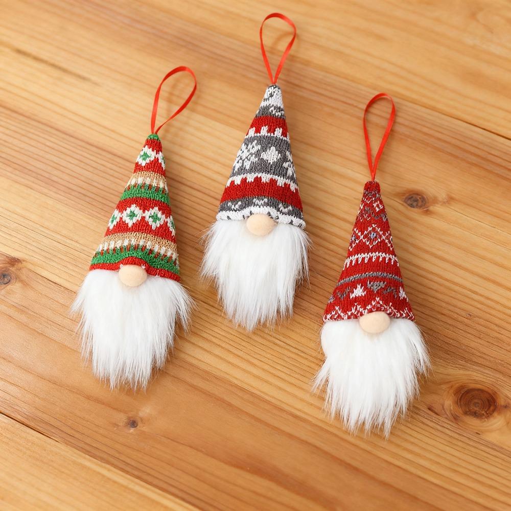 Nordic Style Knitted Doll Pendant Knitted Fabric Xmas Tree Hanging Christmas Party