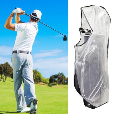 Folding Golf Bag Rain Cover Waterproof & Dust-proof PVC Transparent Rainproof Cover for Golf Bag Heavy Duty Club Bag Raincoat for Golfer Women Men