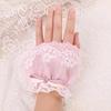 Maniche a Polso Lolita con Lavorazione a Intaglio e Fiocco in Pizzo