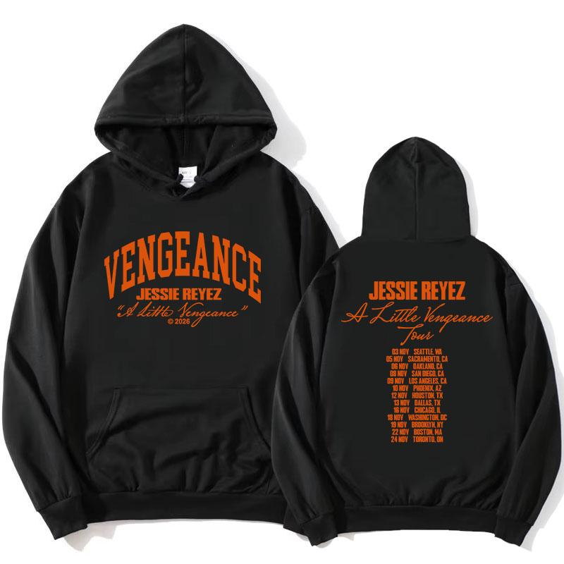 A LITTLE VENGEANCE Tour 2026 Hoodies Sängerin Jessie Reyez Design Print Sweatshirt Langarm Mode Kapuzenpullover Lässiges Oberteil
