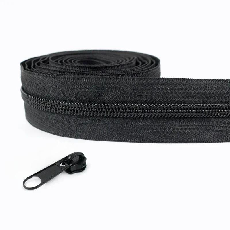 1-5M 5# Meetee Nylon Zippers with Zip Puller Sliders Bag Jacket Zips Tape By The Meter Plastic Coil Zipper Sewing Accessories
