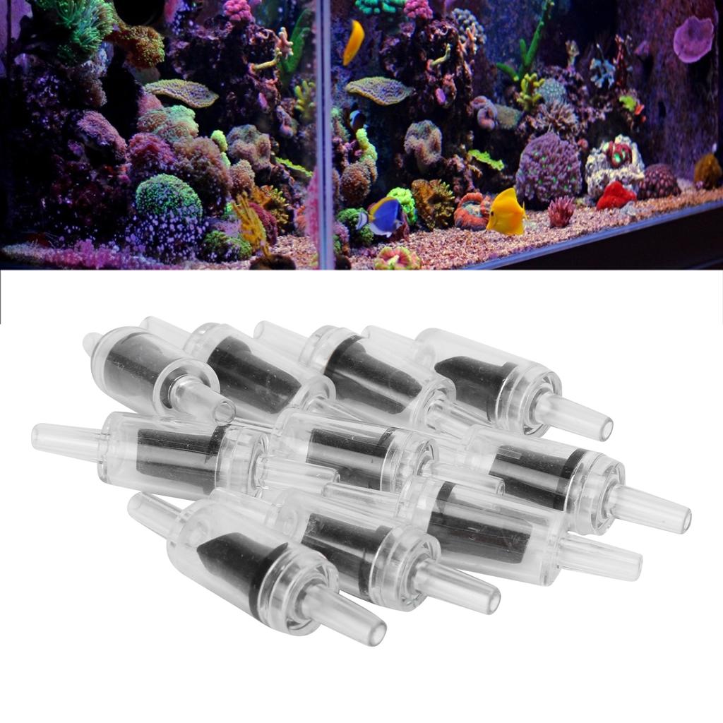 10PCS One Way   Pump Check Valves Plastic NonReturn Check Valve for Fish  (Black )