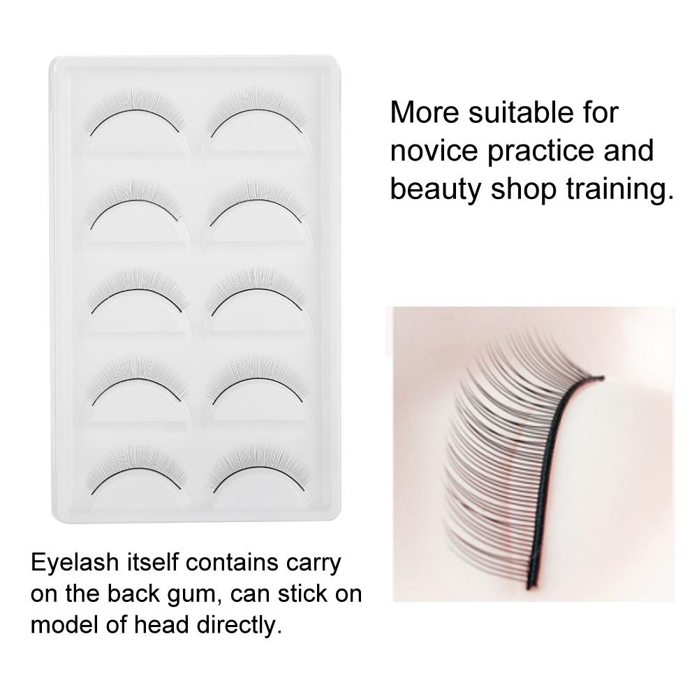 5 Pairs False Eyelashes Training Lashes for Beginners Eyelash Extensions Beauty Salon Practice