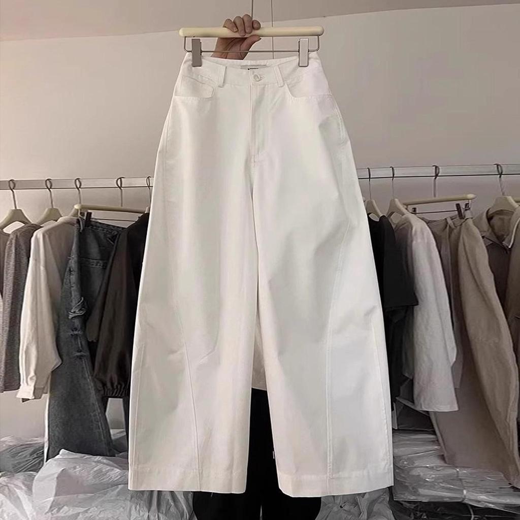 Korean Style Curve Blade Casual Pants for Women - Spring/Fall 2026, Plus Size, Loose, Hip Covering, Slimming, Versatile Wide Leg Long Pants