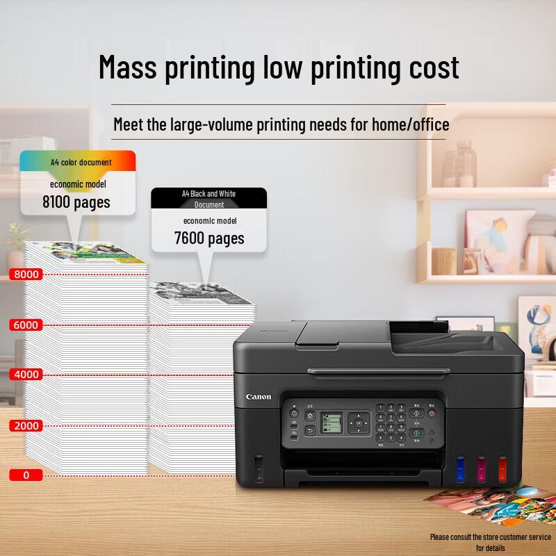 Canon G4870 Color Multifunction Ink Tank Printer with Fax CN plug (adapter included)