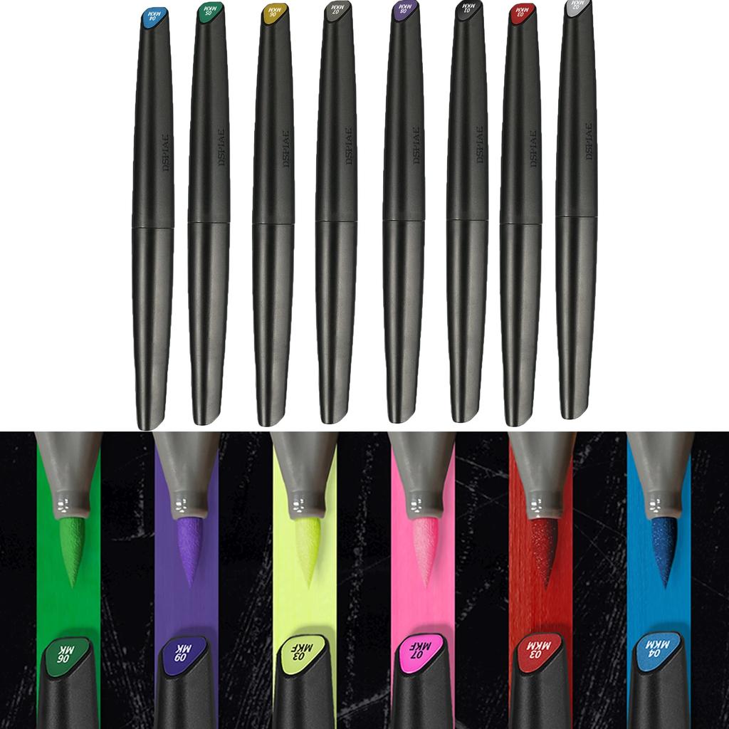 DSPIAE 5/8/12 Färger Papperspenna Miljövänlig Vattenbaserad Mjuk Spets Markör Basfärg Metallisk Färg Fluorescerande Färg