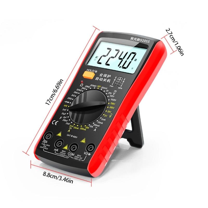 Multifunction Digital Multimeter High Accuracy Measurement Overload Protections Backlit LCD For Electrical Testing