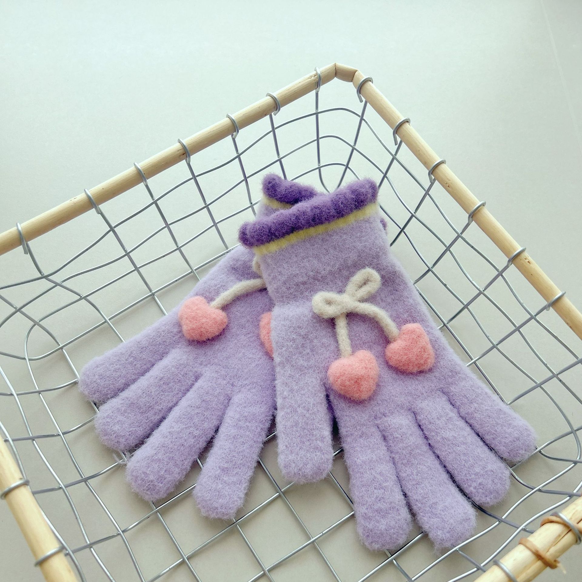 

Autumn and Winter Gloves for Women Thickened Cold Proof Knitted Cycling Warmth Winter Full Finger Student Touch Screen Gloves One size