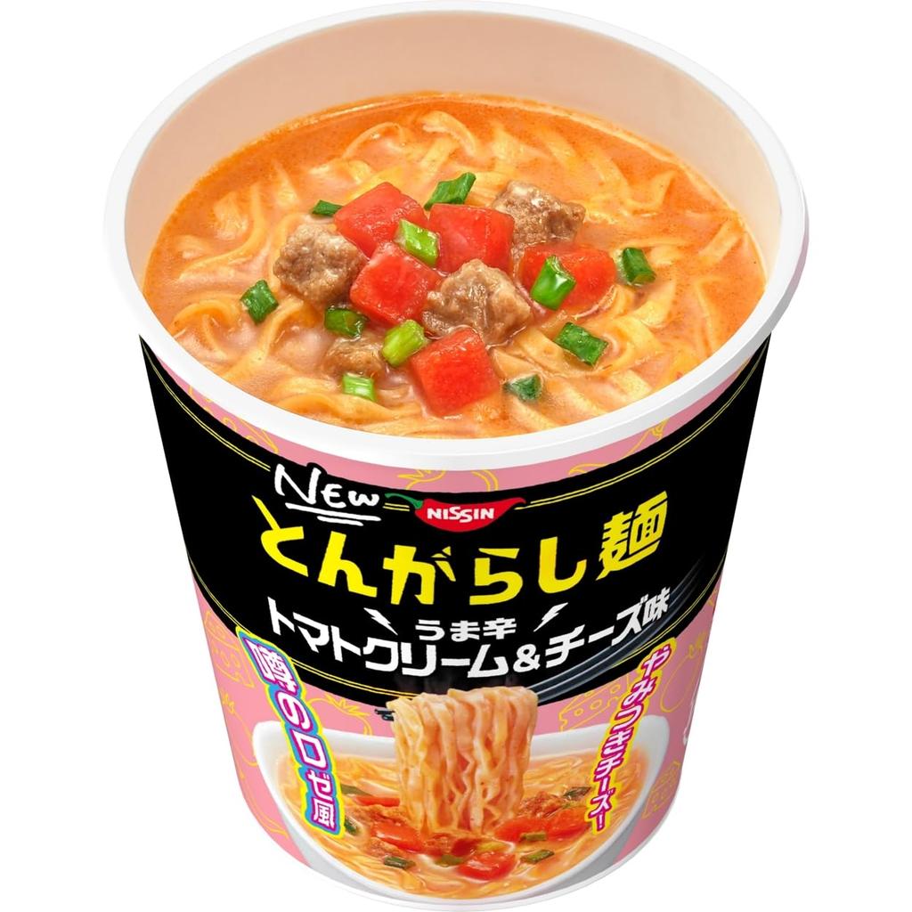 Nissin Foods Nissin Togarashi Spicy Tomato Cream Cheese Flavor Addictive Cup 67g X 12 Packs Noodles, & [Famous Rosé Flavor, Cheese], Noodles,
