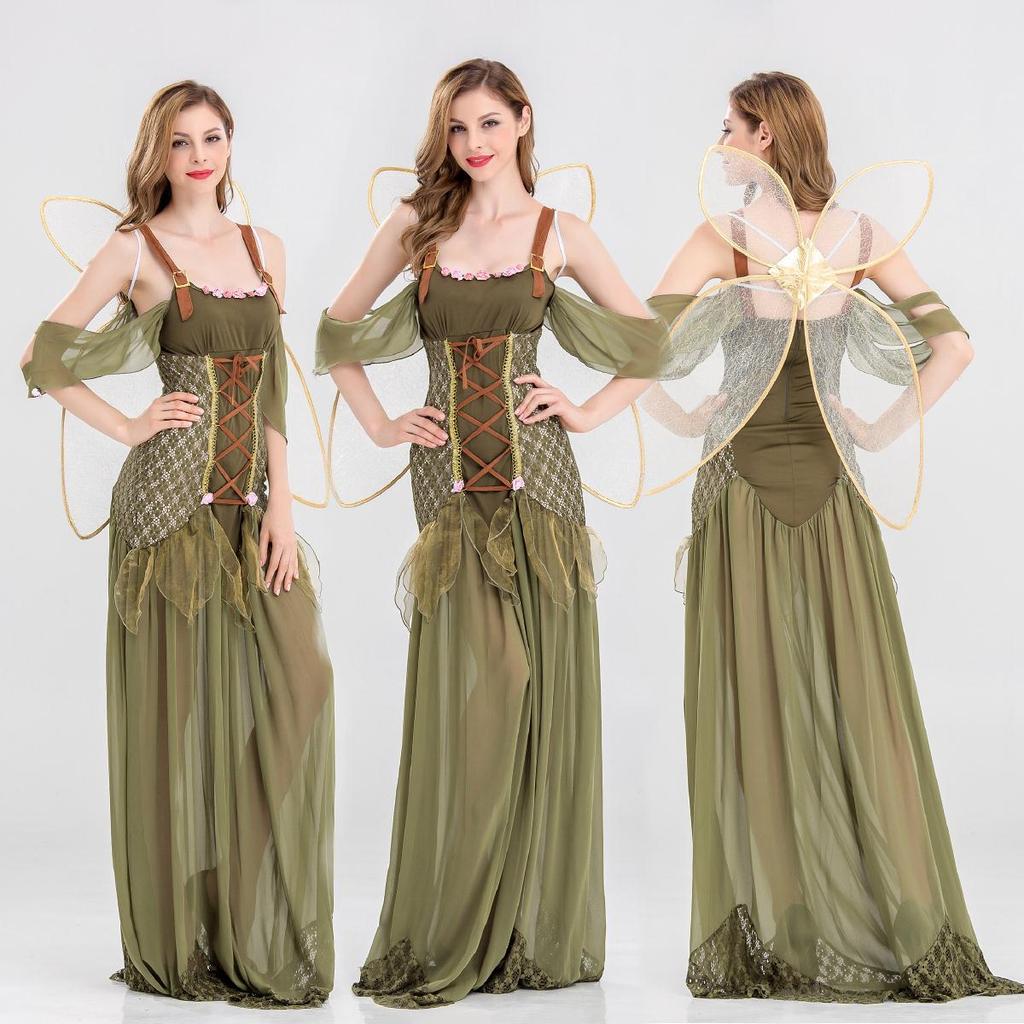 Spel Uniform Halloweenfeest Cosplay Bloemenfee Kostuum Themafeest Podiumkostuum
