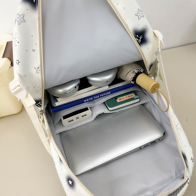 Women's Backpack Student Schoolbag Junior High School High School Large Capacity Star Backpack