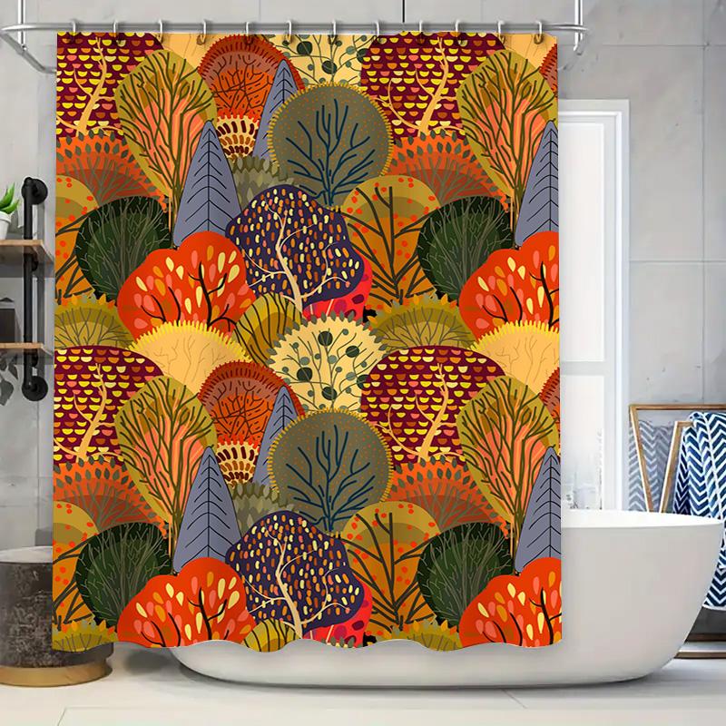 Colorful Abstract Shower Curtain Modern Artistic Design for Bathroom Decorations 90x180cm