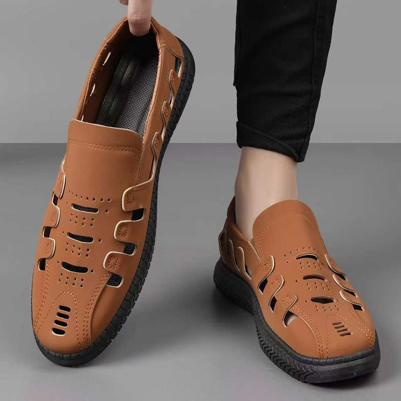 

Летняя новая мужская повседневная спортивная обувь сетчатая дышащая полая трендовая сандалии модная повседневная трендовая обувь мужчины 39 жёлтый