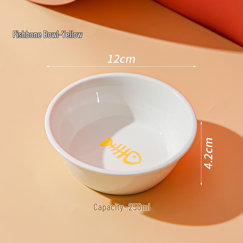 

Керамическая миска для кошек – Мультяшная глазурь, Конструкция против опрокидывания для еды и воды.