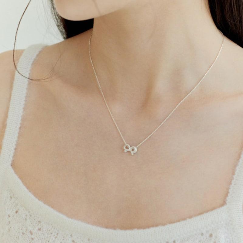 Murmur [925silver]Adorable Combi Ribbon Necklace