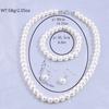 3pcs/set Faux Zircon Beaded Necklace & Bracelet & Earrings Set Elegant Round Bead Chain Zircon