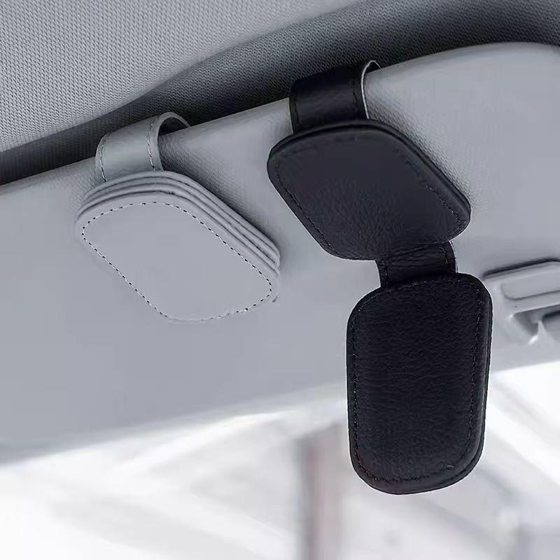 1pc Universal Car Sun Visor Glasses Clip, Made Of PVC, Car Glasses Holder, Interior Accessories, Glasses Storage Rack