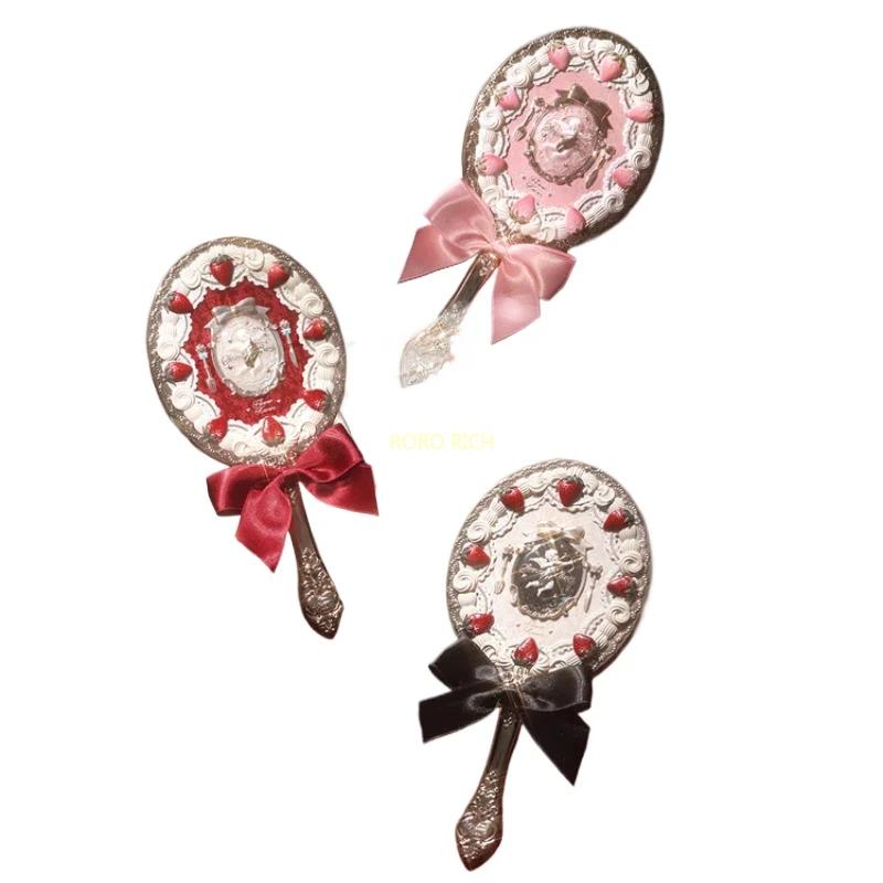 Miroir de poche Fleur Sait Fraise Cupidon Fleur Sait Miroirs de Maquillage Miroir Vintage