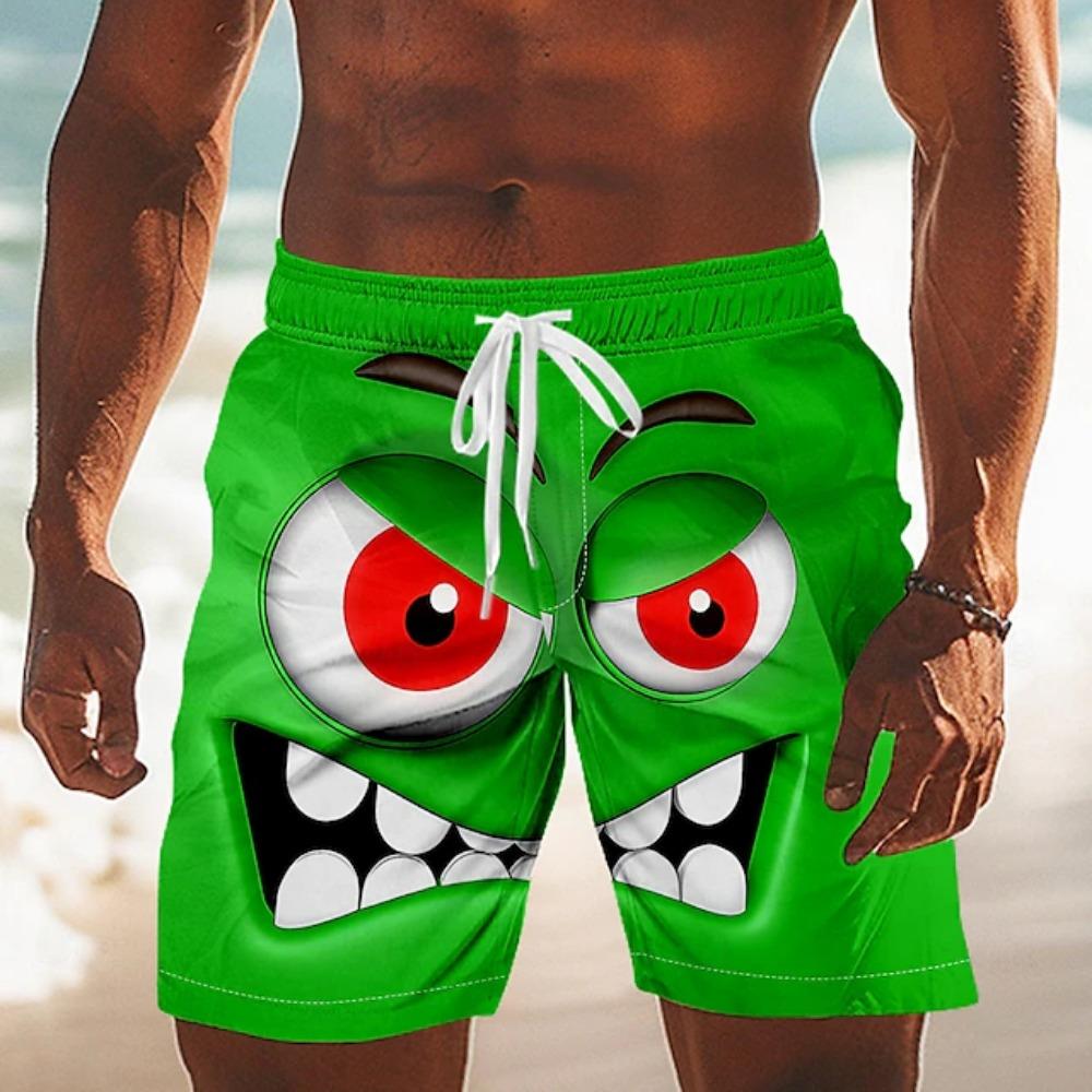 

Fashion Men s 3D Print Shorts Funny Face Graphic Summer Quick Dry Y2k Shorts Men s and Women s Short Pants for Vacation XXS