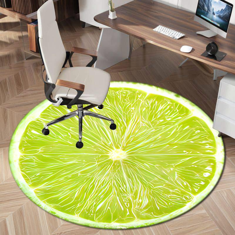 1Pc food theme Printed circular carpet, home door mat, outdoor travel protection carpet A5