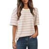 Fun Stripe Style 3D Printed Short Sleeved T-shirt Fashionable Comfortable Soft Breathable Large Loose Summer T-shirt