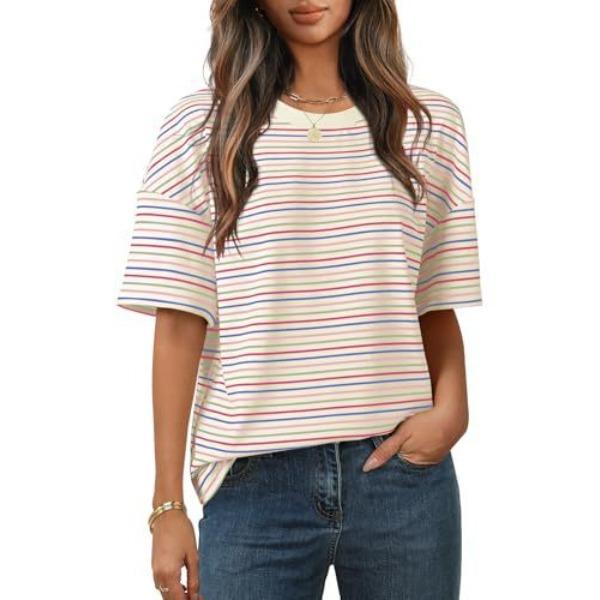 Fun Stripe Style 3D Printed Short Sleeved T-shirt Fashionable Comfortable Soft Breathable Large Loose Summer T-shirt