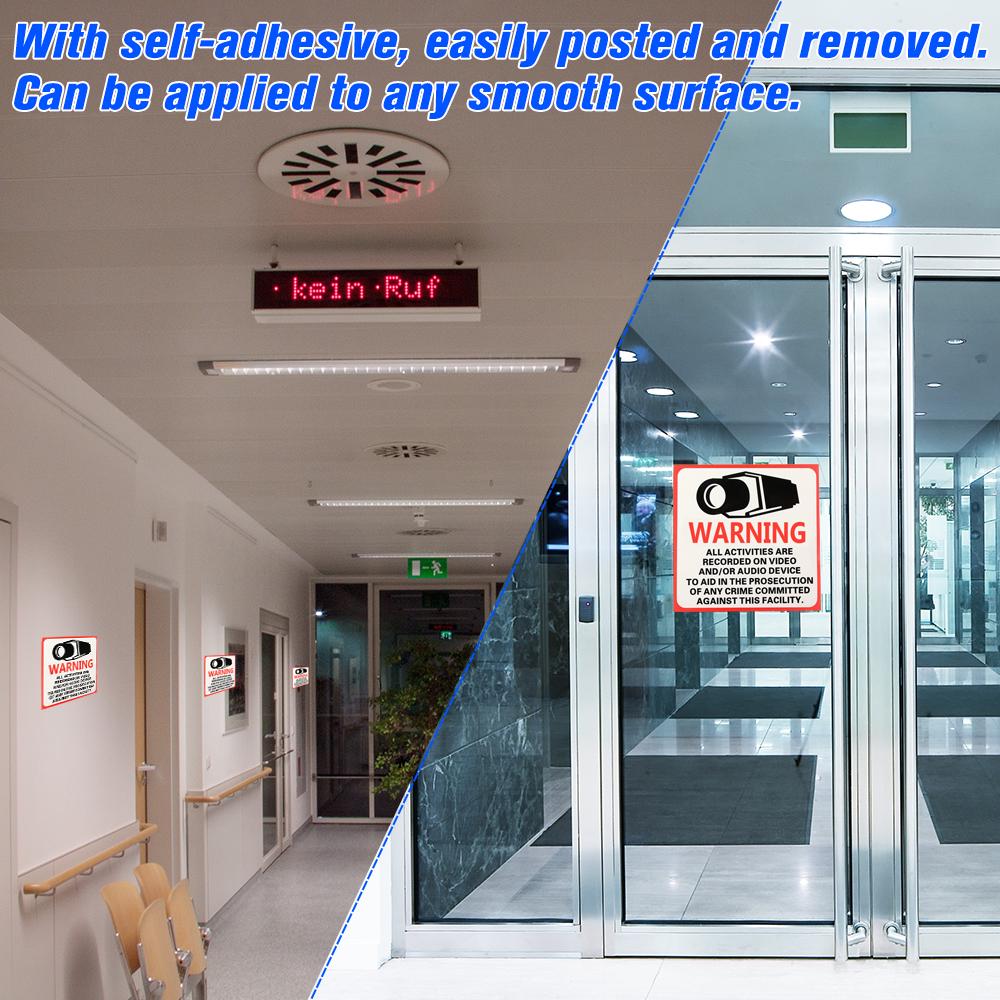 4PCS 24Hour CCTV Video Surveillance Warning Signs Sticker Decal 80*80mm 4PCS 24Hour CCTV Video Surveillance Warning Signs Sticker Decal 80*80mm