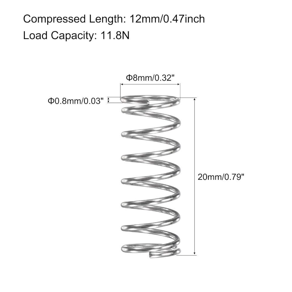 10Pcs 0.8mm Wire Size Compression Spring Stainless Steel Extended Compressed Springs  Home Projects