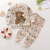 Pantaloni invernali per bambini a maniche lunghe o collo T-shirt Set pantaloni larghi casual da 2 pezzi in cotone con stampe di cartoni animati