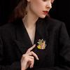 Marine Life Conch Horn Female High-end Exaggerated Crystal High-end Brooch