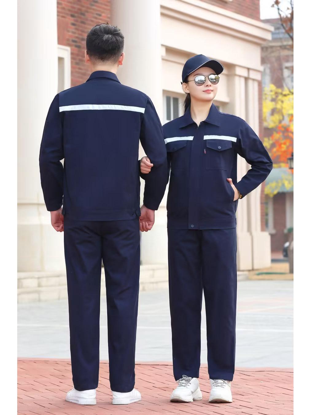 

Мужской хлопковый рабочий костюм - Стиль весна/осень, Идеально подходит для электриков, сварщиков; Прочный, Толстый, со Светоотражающими Полосами для Безопасности. 180 / 2XL