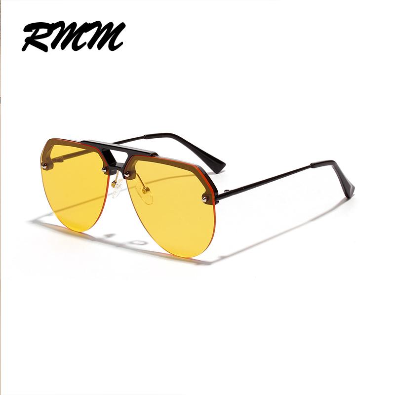 Unisex Big Frame Sunglasses Fashion Half Frame Glasses Round Pilot Sunglasses Men Hip-hop Sunglasses Women Retro Glasses
