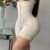High-Waisted Body Sculpting Zipper Bodysuit: European & American Style Tummy Control Shapewear for Women.