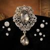 Fashionable Vintage Feng Shui Crystal Brooch, Alloy Inlaid with Rhinestones, Colored Pendant, Brooch, Clothing Accessory