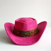 Heart Shaped Cowboy Hat Horse Head Leather Accessory Western Cowboy Hats Vintage Big-edge Gentleman Cowgirl Jazz Hat Holidays