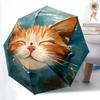 1PC Cat Swimming Automatic Folding Umbrella, Portable & Foldable Design with 8 Ribs, Casual Outdoor Accessory, Umbrella for Windproof59