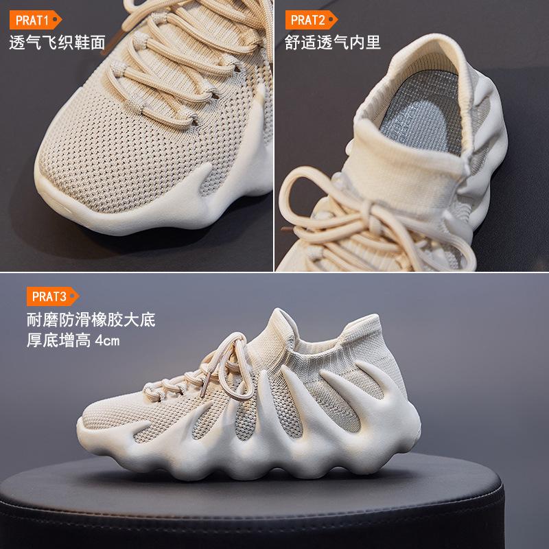 ins breathable socks shoes spring new flying woven running casual shoes street shot