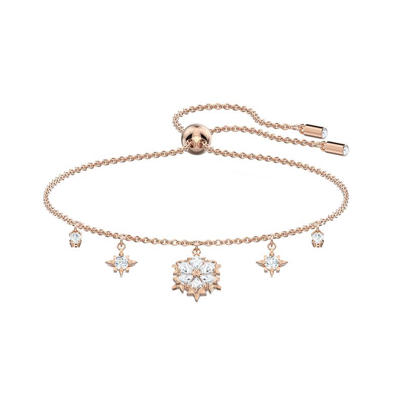 Swarovski Magic Snowflake Pendant Elegant and Sweet Crystal Bracelet Women s Rose Gold Plated 5558186 золотой