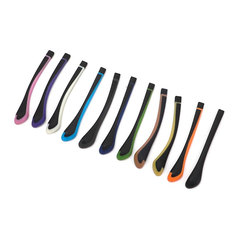 1Pair Tungsten Carbon Rubber Square Hole Glasses Foot Cover Eyeglasses Anti-Skid Sleeve Soft Silicone Prevent Allergies Ear Hooks