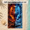 Fox Theme Soft Beach Towel Personalized Custom Name Text Towel Portable for Beach Pool Travel
