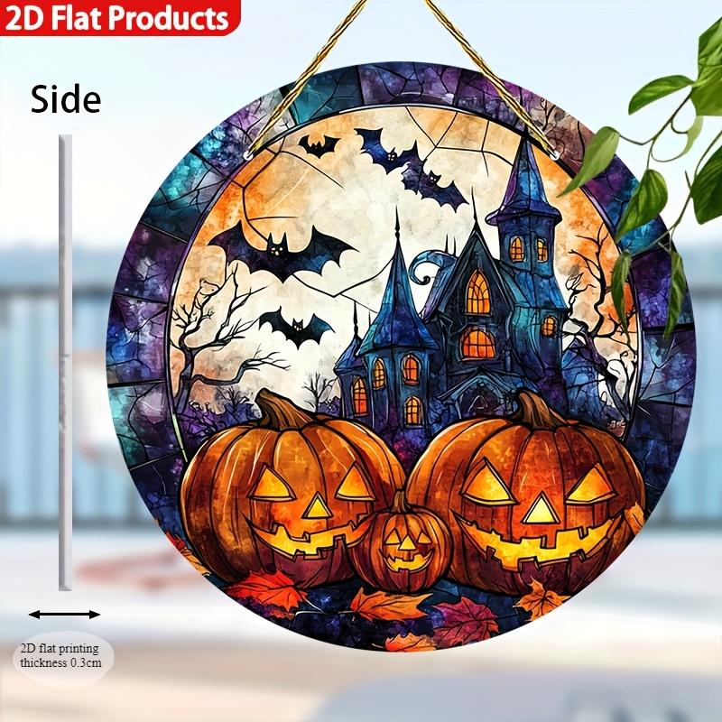 2D Flat Halloween Acrylic Window Pendant for Porches, Gardens, Living Rooms -, Gifts, Halloween Decorations