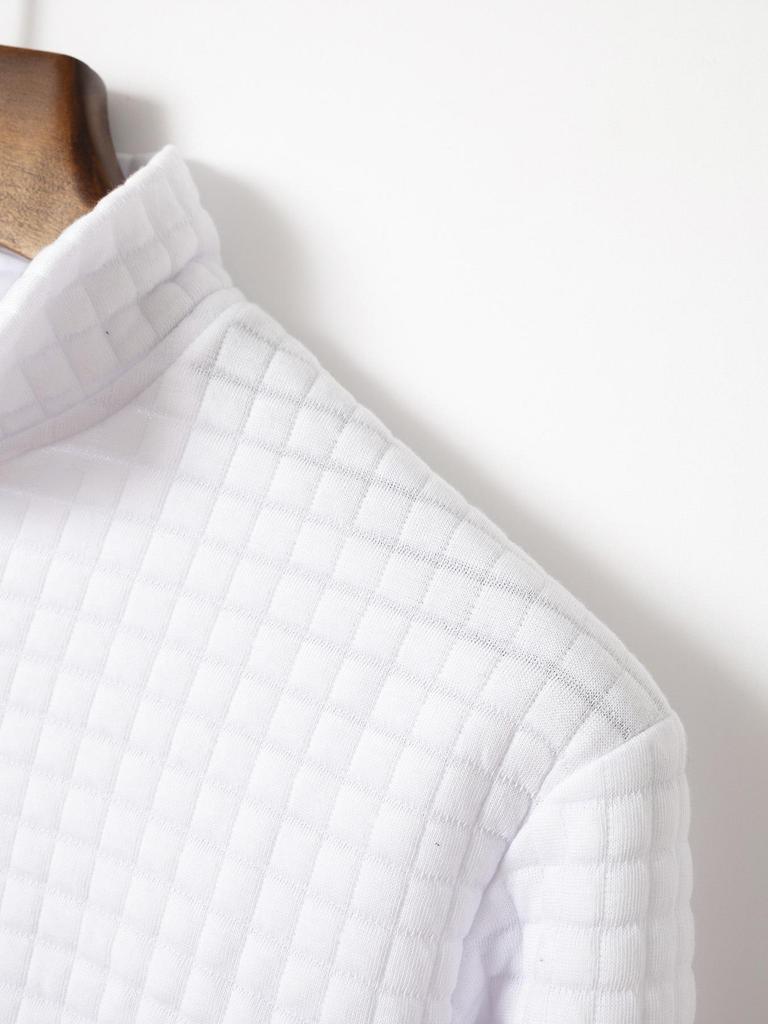 Polo à damier pour homme avec fermeture éclair sur les manches - Vêtements de sport printemps/automne